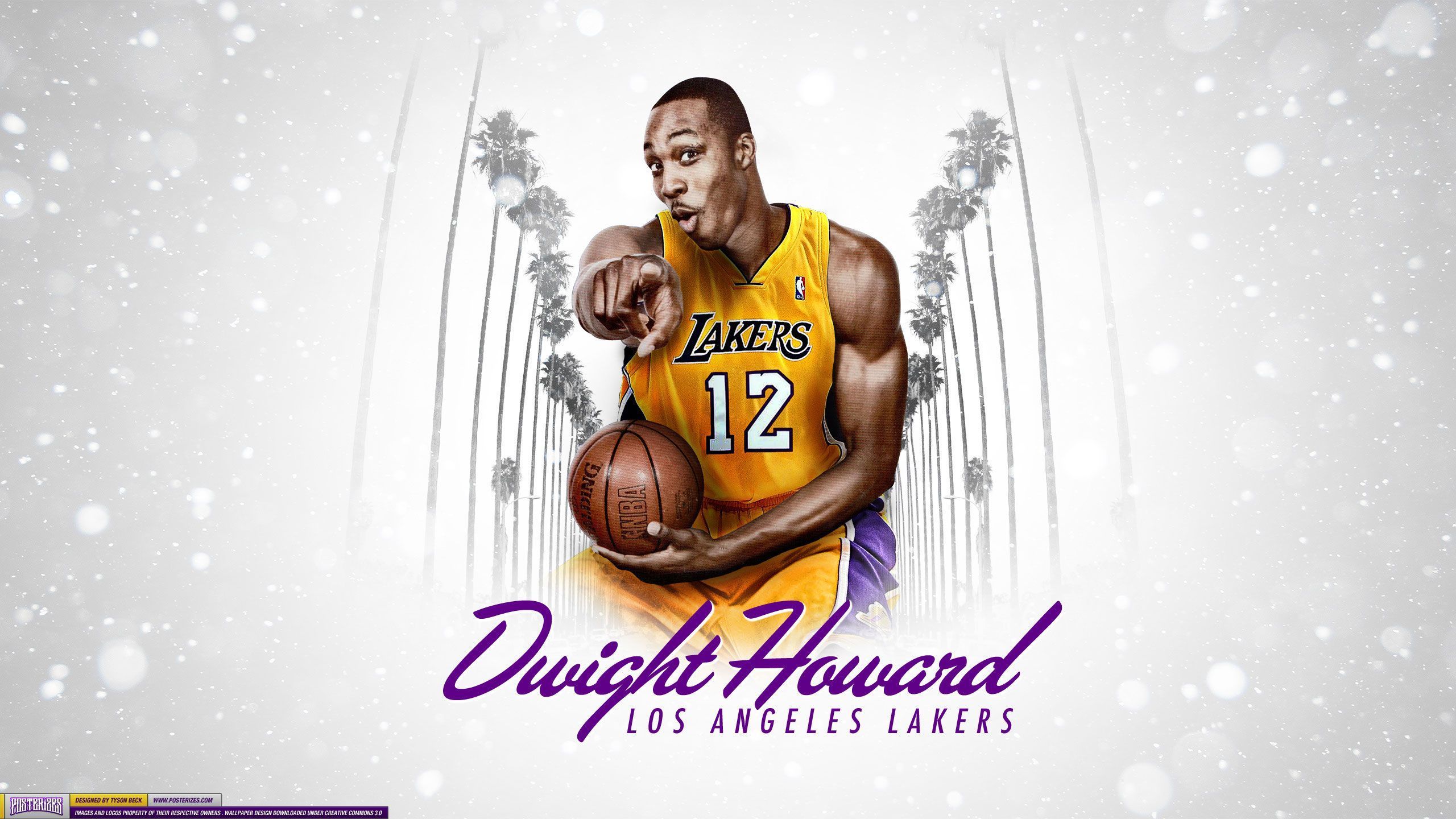Dwight Howard Lakers wallpaper with the player holding a basketball in his left hand - Los Angeles Lakers