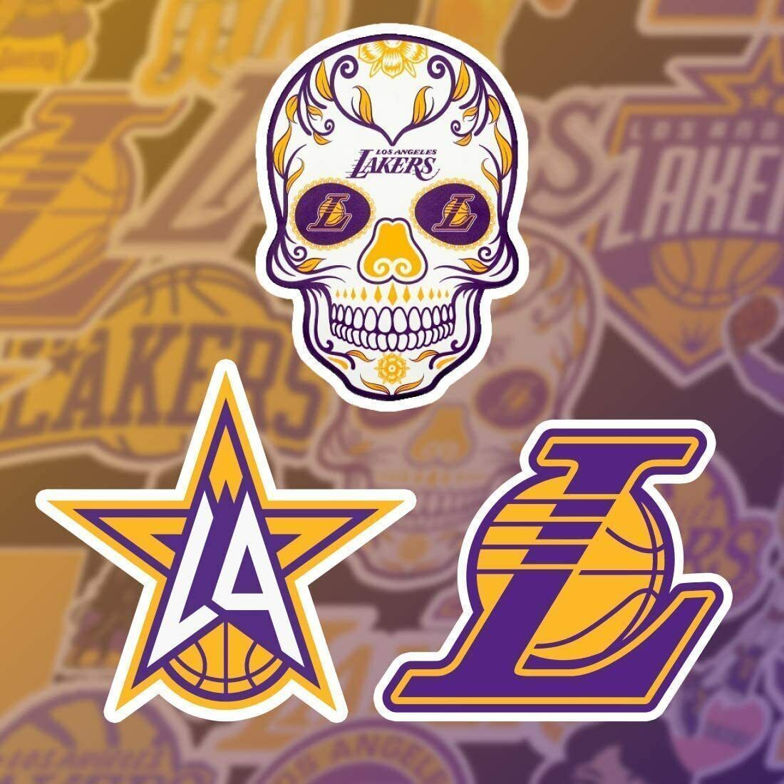 Stickers Pack Los Angeles Vinyl Lakers Aesthetic Stickers Pack of 33 pcs