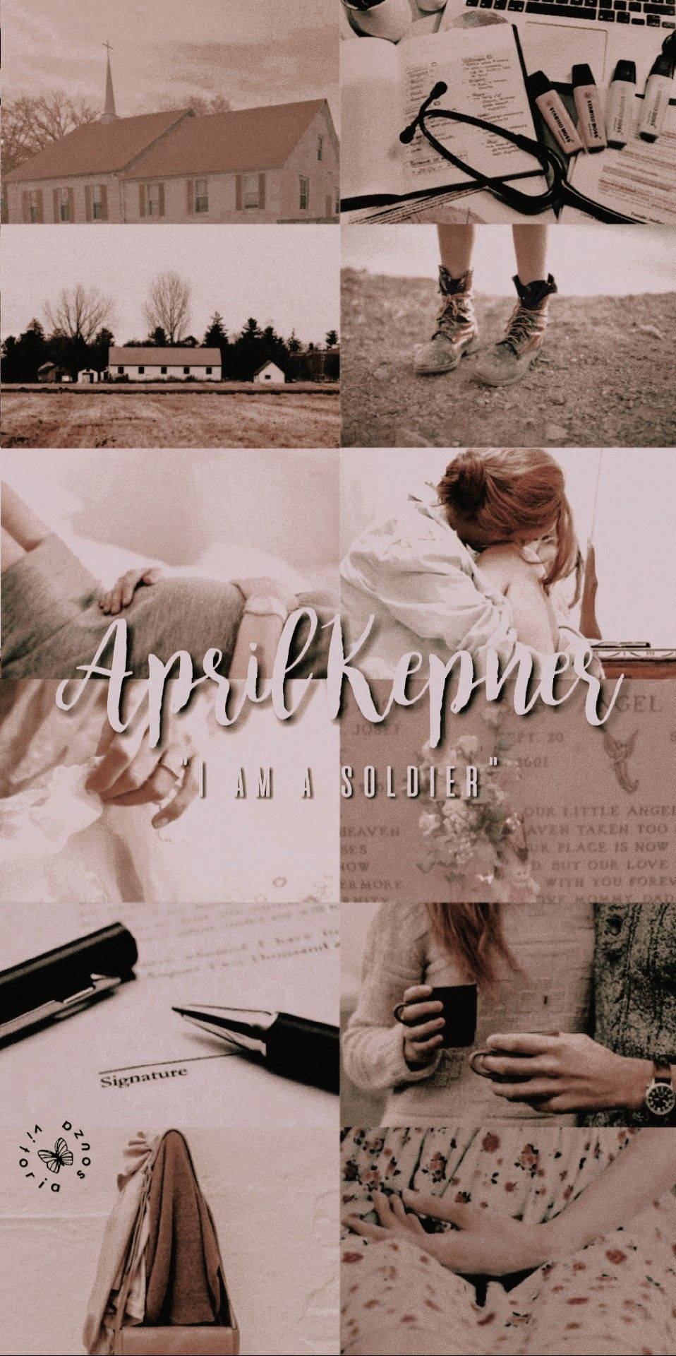 Aesthetic collage of April Kepner from the TV show 