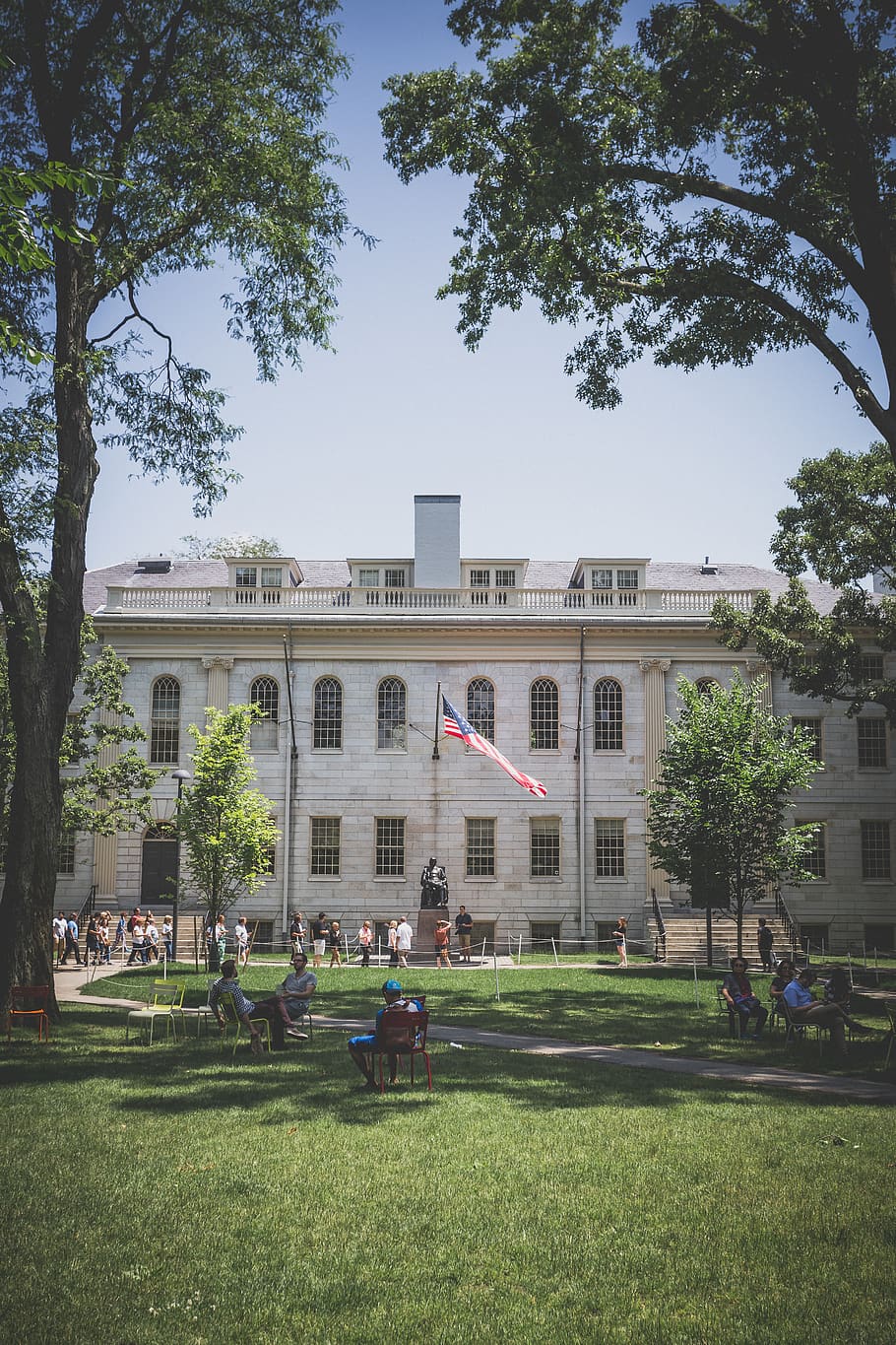 A view of the Kennedy School's main building from the Kennedy School's courtyard. - Harvard