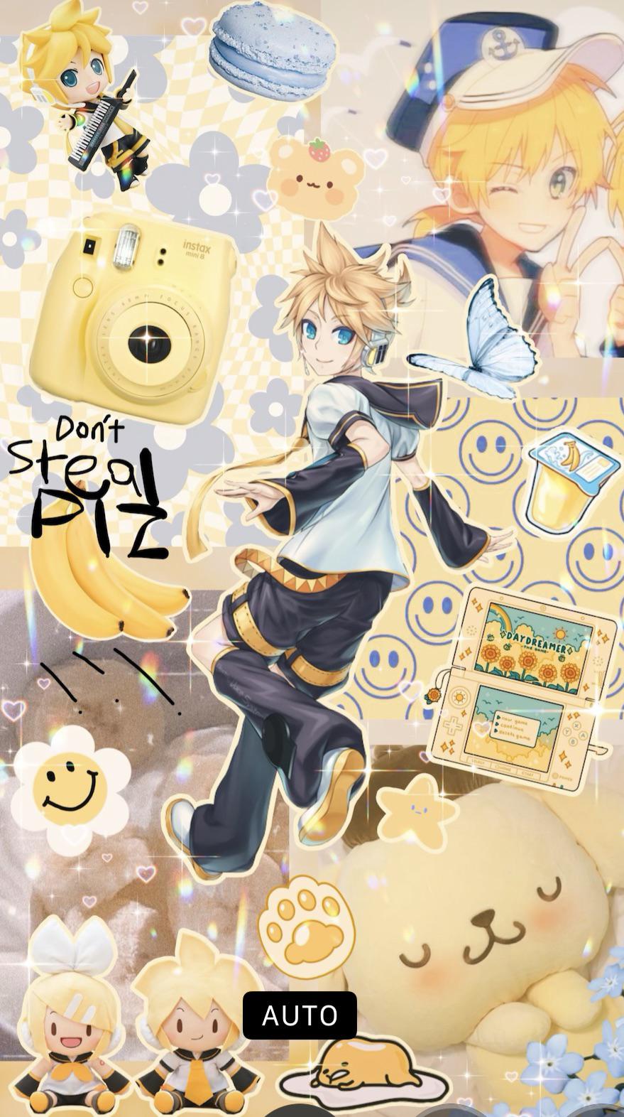 My brother made this really cool Len lockscreen for me (ignore the watermark and “Auto” thing at the bottom), but now I need cute app icons to match, can anyone give me