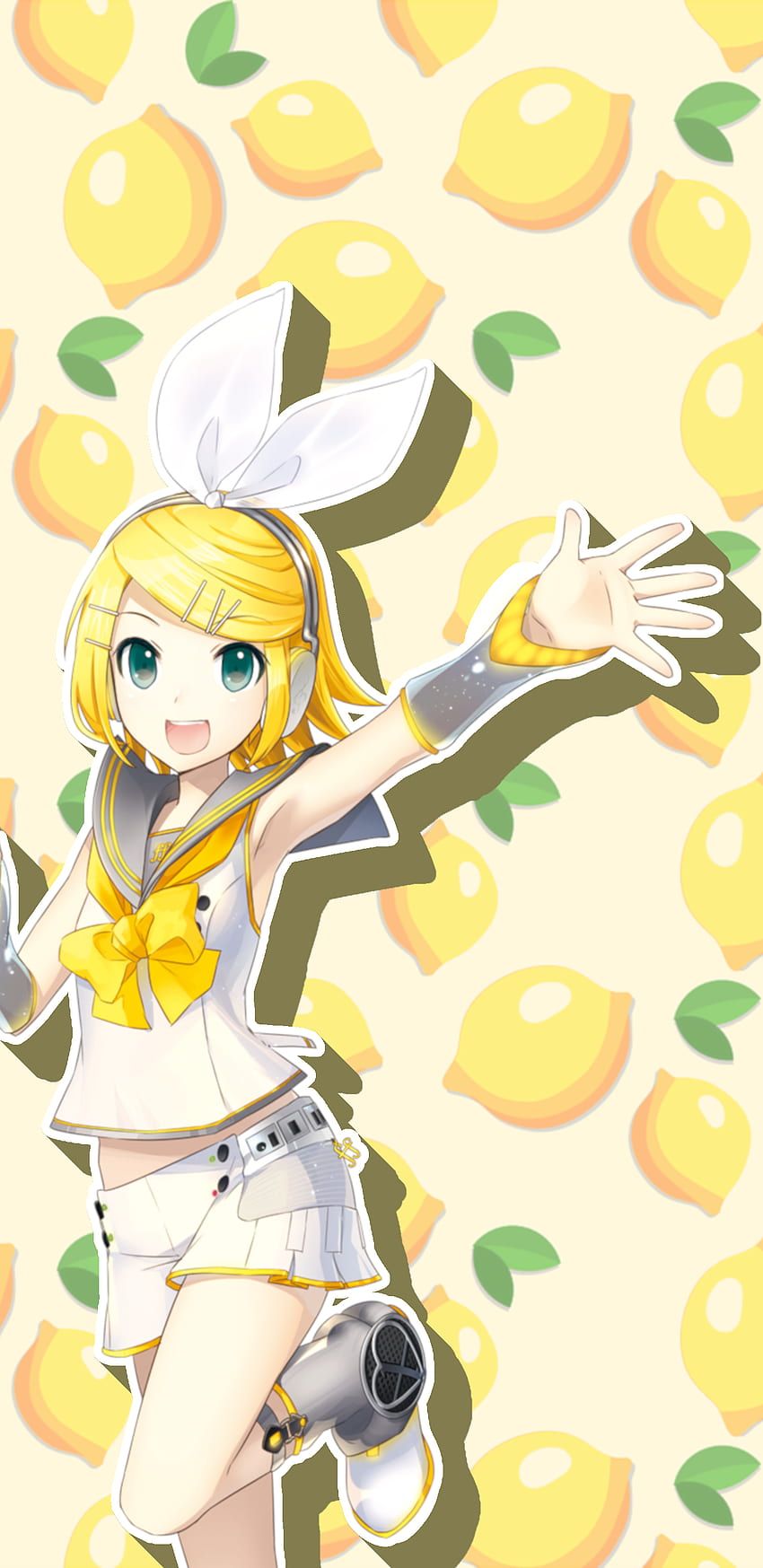 Kagamine Rin lemon wallpaper I made for my phone. - 