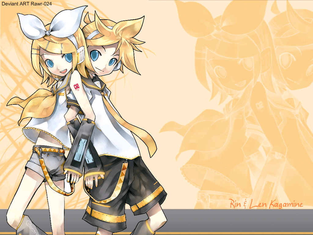 Kagamine Rin and Len wallpaper I made a while ago. I think I'll make some more vocaloid wallpapers - 