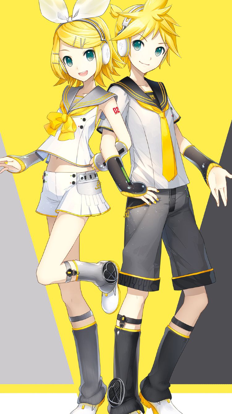 Len and Rin Kagamine wallpaper. - 