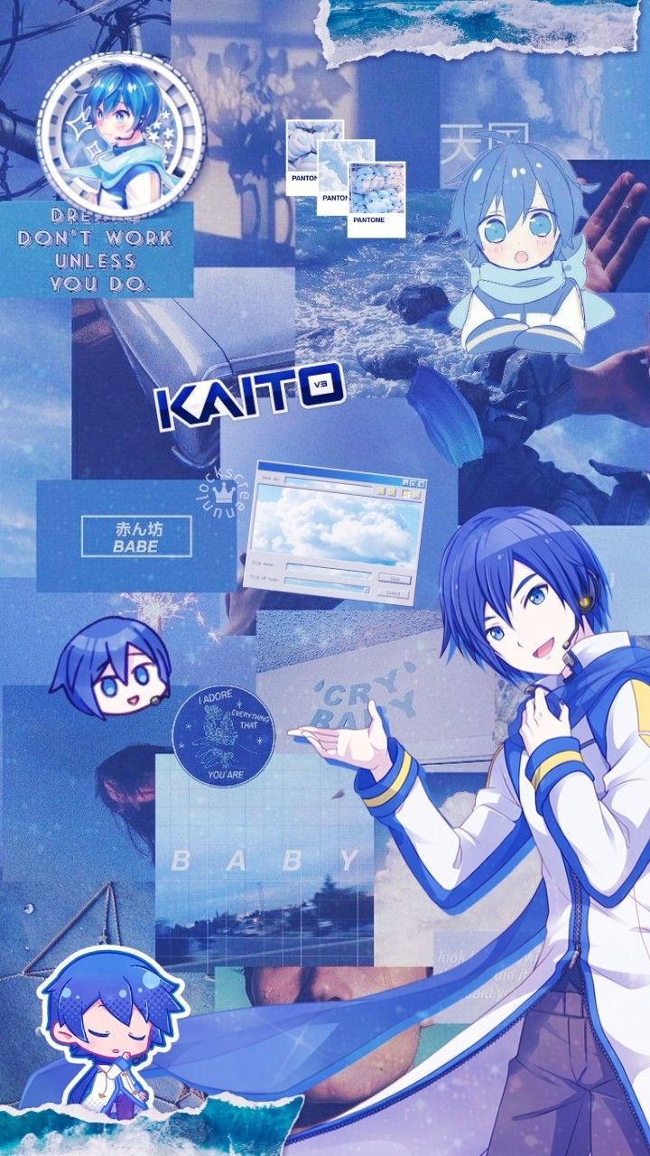 Aesthetic wallpaper for phone with Kaito from Vocaloid. - 