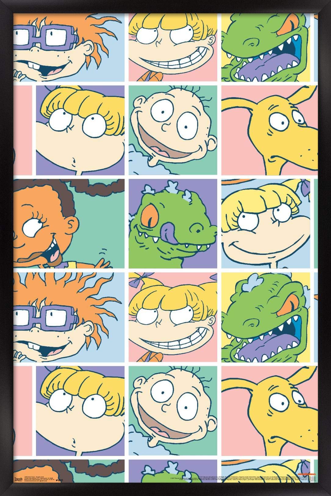 A framed poster of the faces of various characters from the Rugrats. - Rugrats