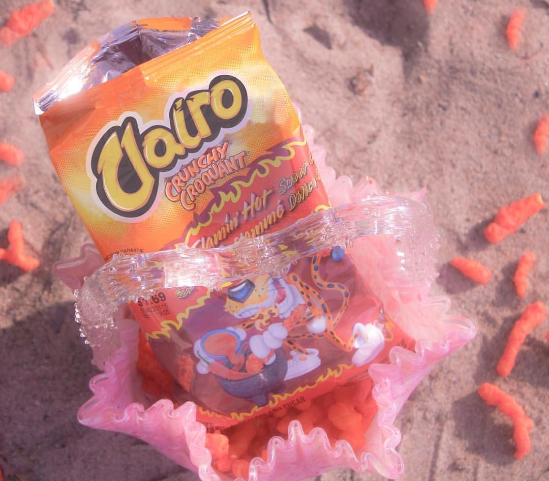 Cheetos in a bag on the beach - Cheetos