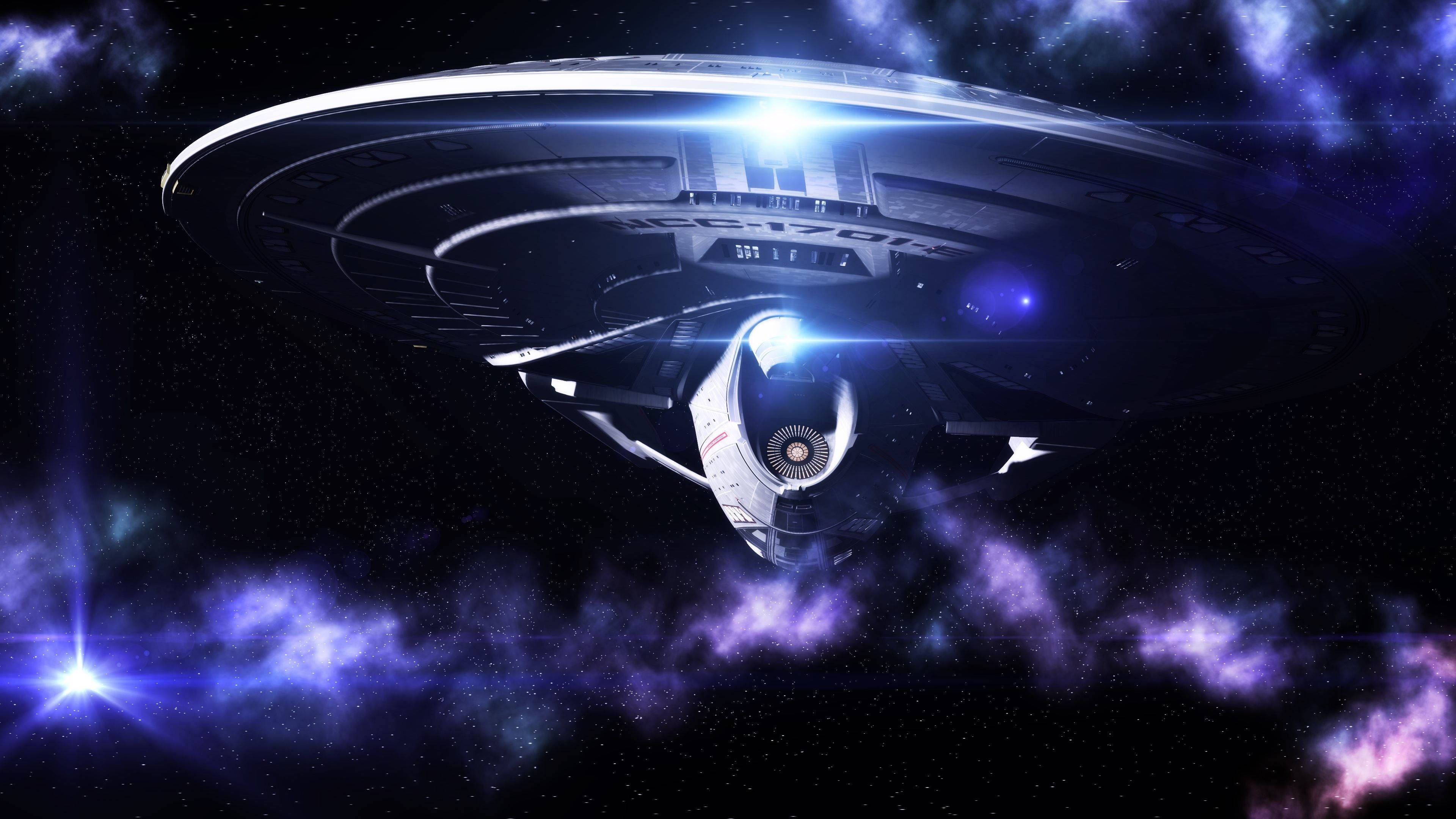 Download Explore the Final Frontier with a Starship Wallpaper