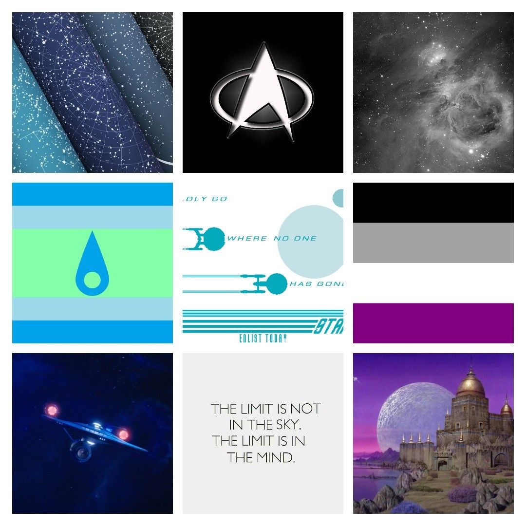 A moodboard featuring the Star Trek logo and the quote 