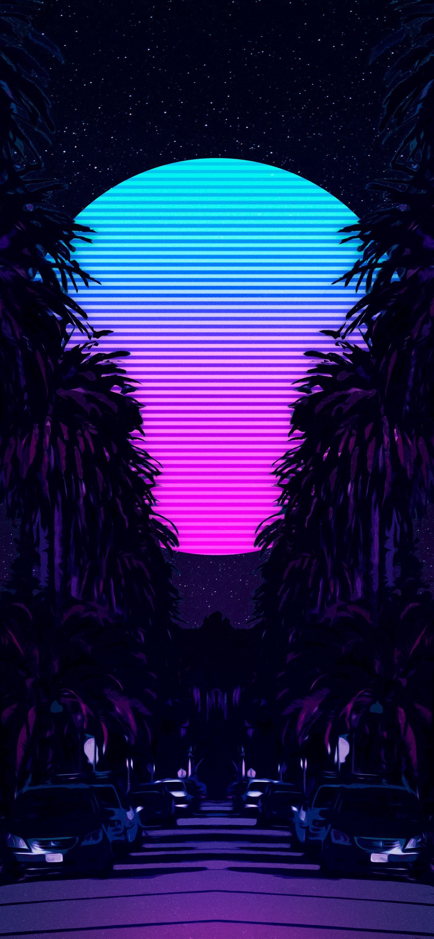 Wallpaper Miami Vibe, Synthwave, Tablet, Miami, Purple, Background Free Image
