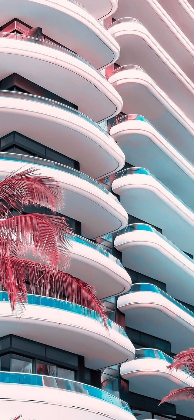 Aesthetic building balconies 4K wallpaper [2610x5655] and [1080x2340]