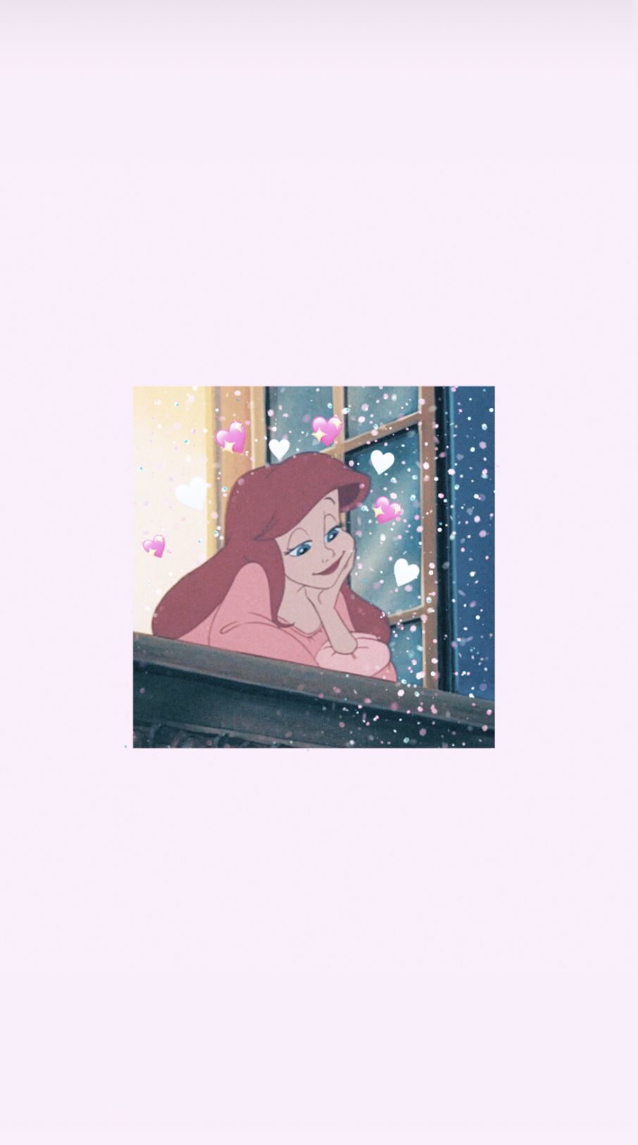 A cartoon of an animated character in the snow - Ariel, mermaid
