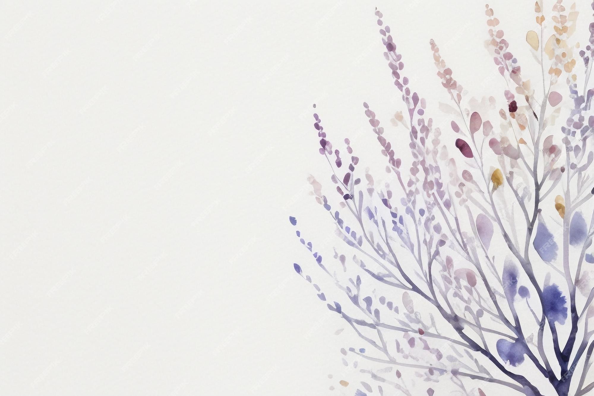 A watercolor painting of a tree with purple leaves - 