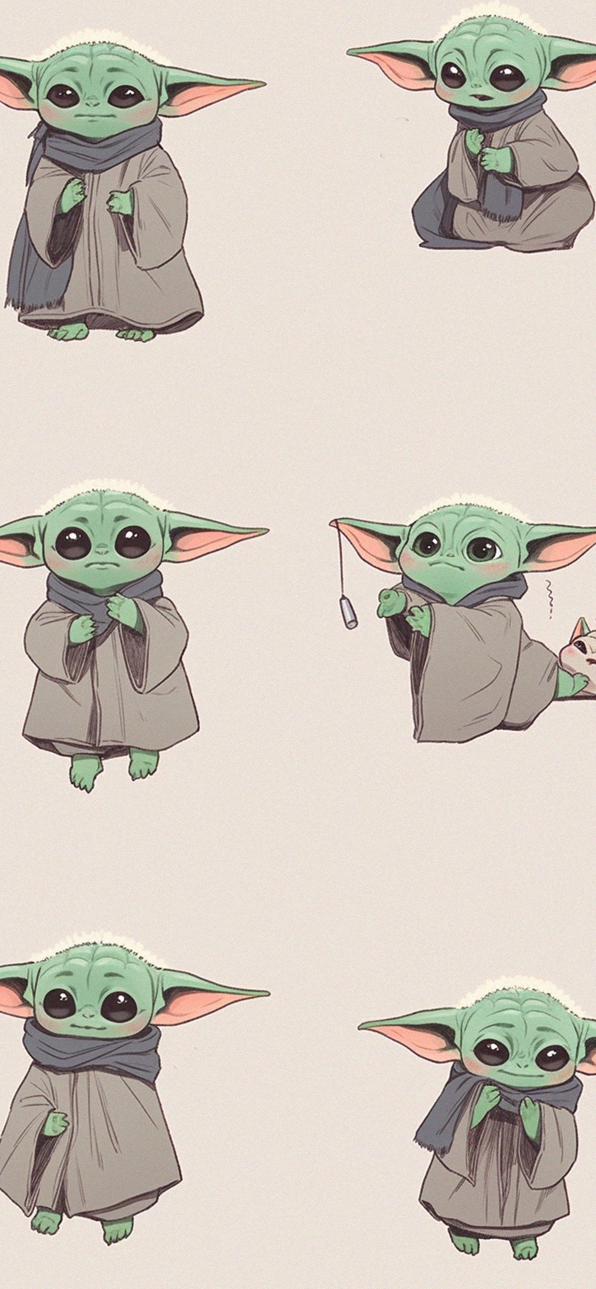 Baby Yoda Aesthetic Pattern Wallpaper Star Wars Wallpaper