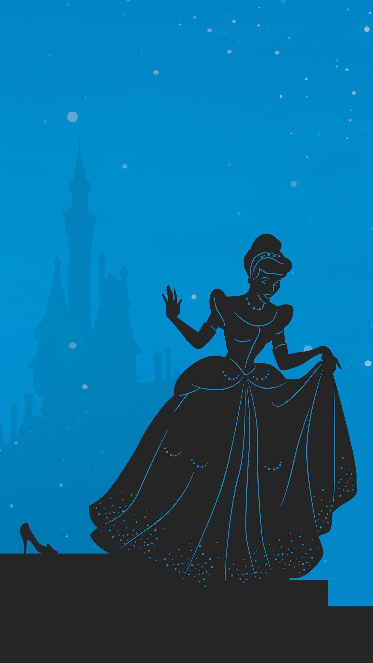 Download Cinderella Silhouette Aesthetic Cartoon Disney Wallpaper