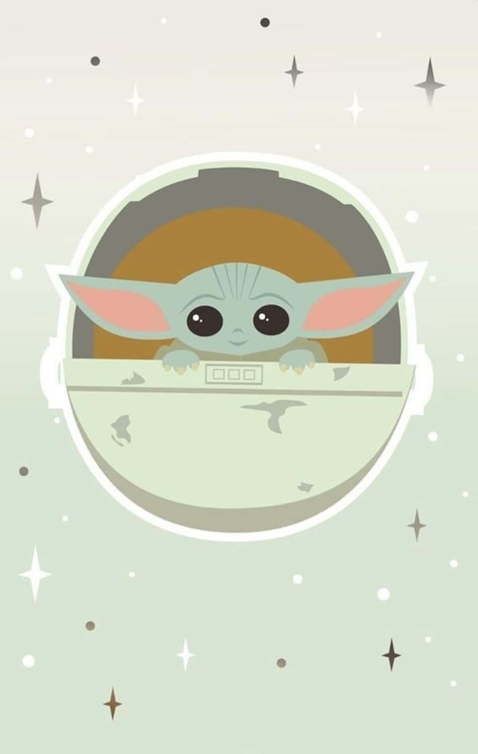 Download Aesthetic Baby Yoda Cartoon Wallpaper