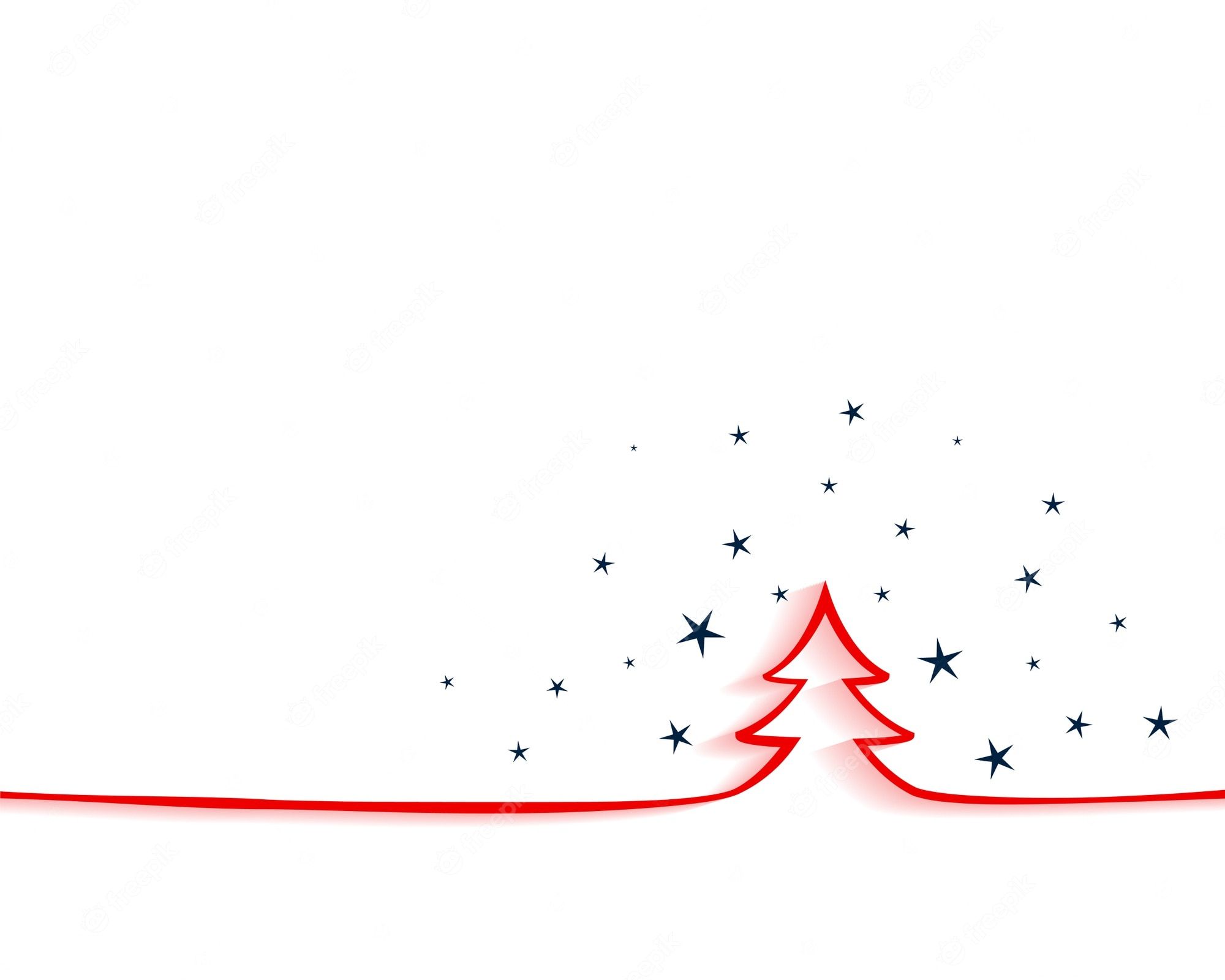 Christmas tree and snowflakes on a white background - White Christmas