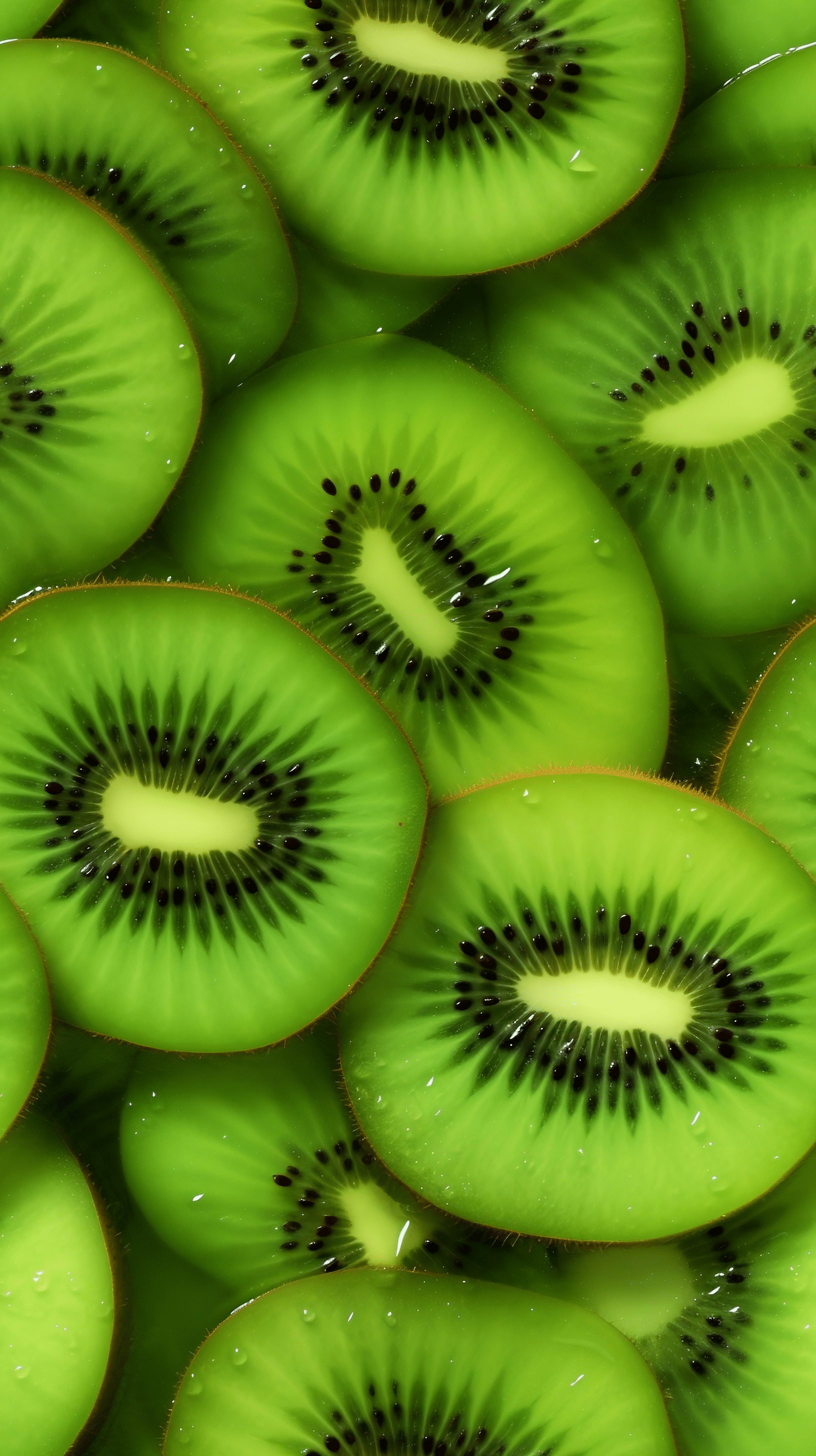 Seamless tileable sliced kiwis wallpaper