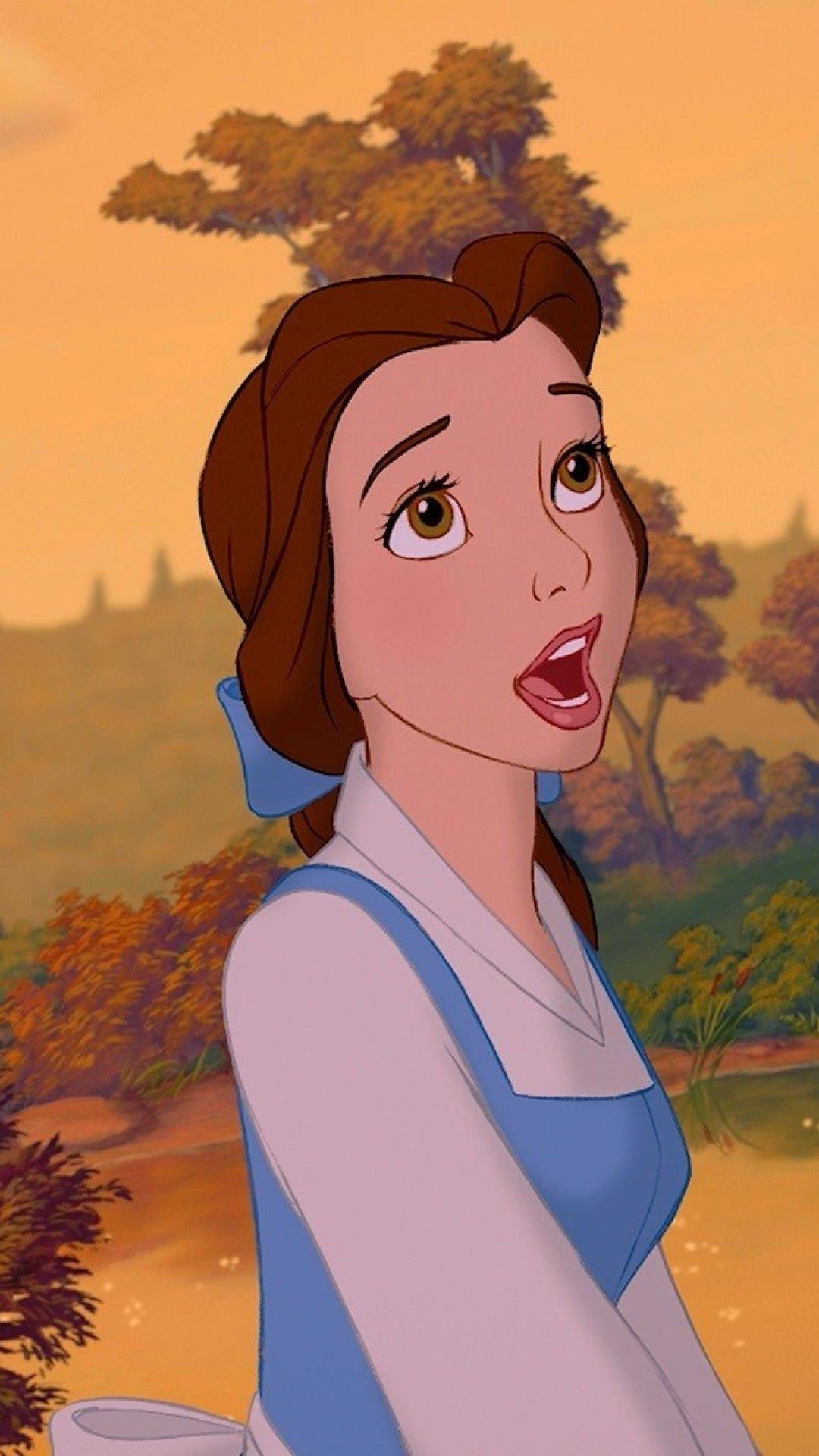 Belle from beauty and the beast with a surprised look on her face - Belle