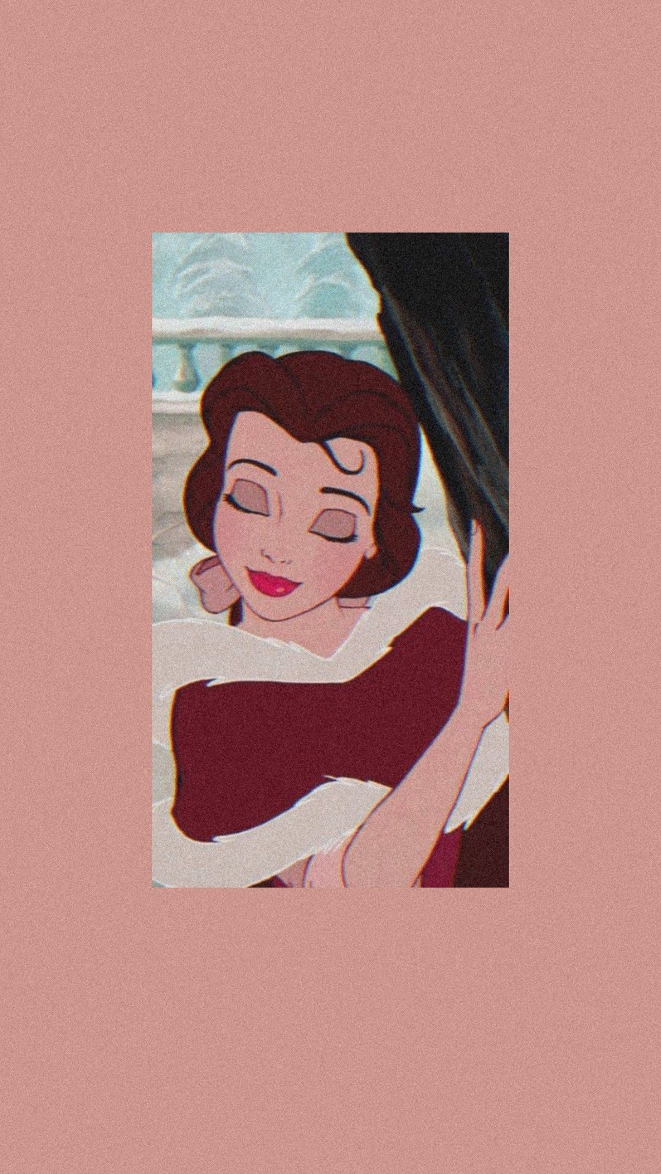 Aesthetic Disney Princess wallpaper for phone, featuring Snow White. - Belle