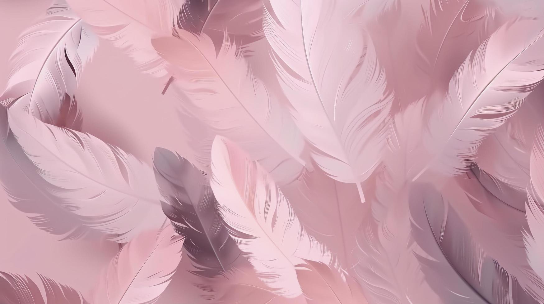 coloured feathers in pink on the background, in the style of subtle shading, anime aesthetic, wallpaper, pigeoncore, free brushwork, translucent color