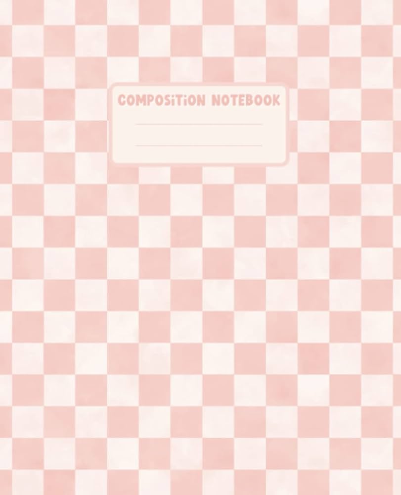 Checkered Notebook: Orange Composition Notebook Ruled 100 Pages Pastel Peach Aesthetic Journal. Cute School Supplies for Teen Girls: Melville, Mintie: Books