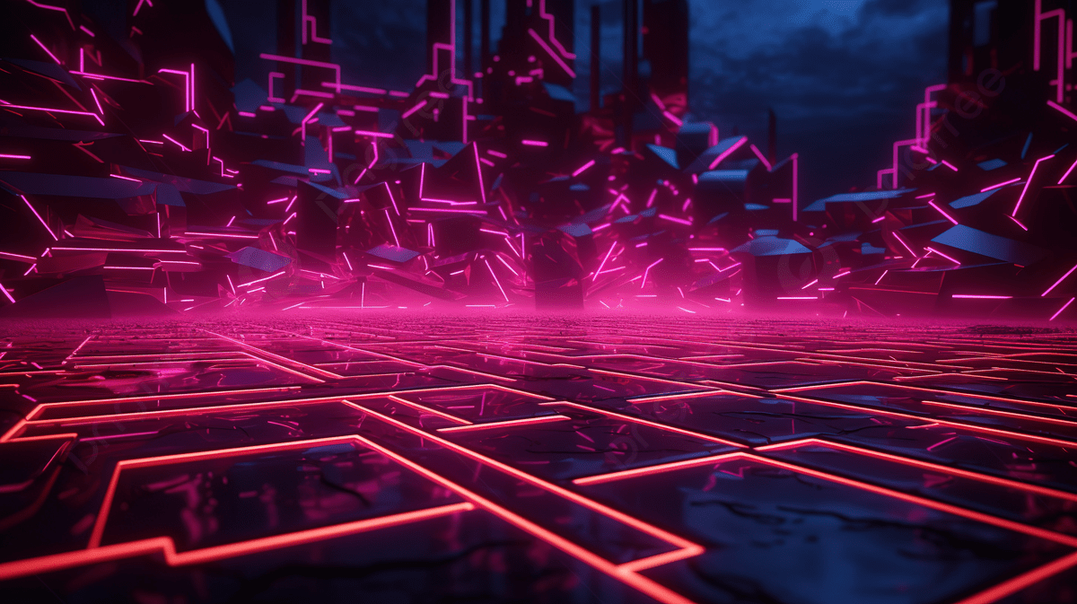A futuristic image of a neon-lit city with a digital interface in the foreground. - Synthwave