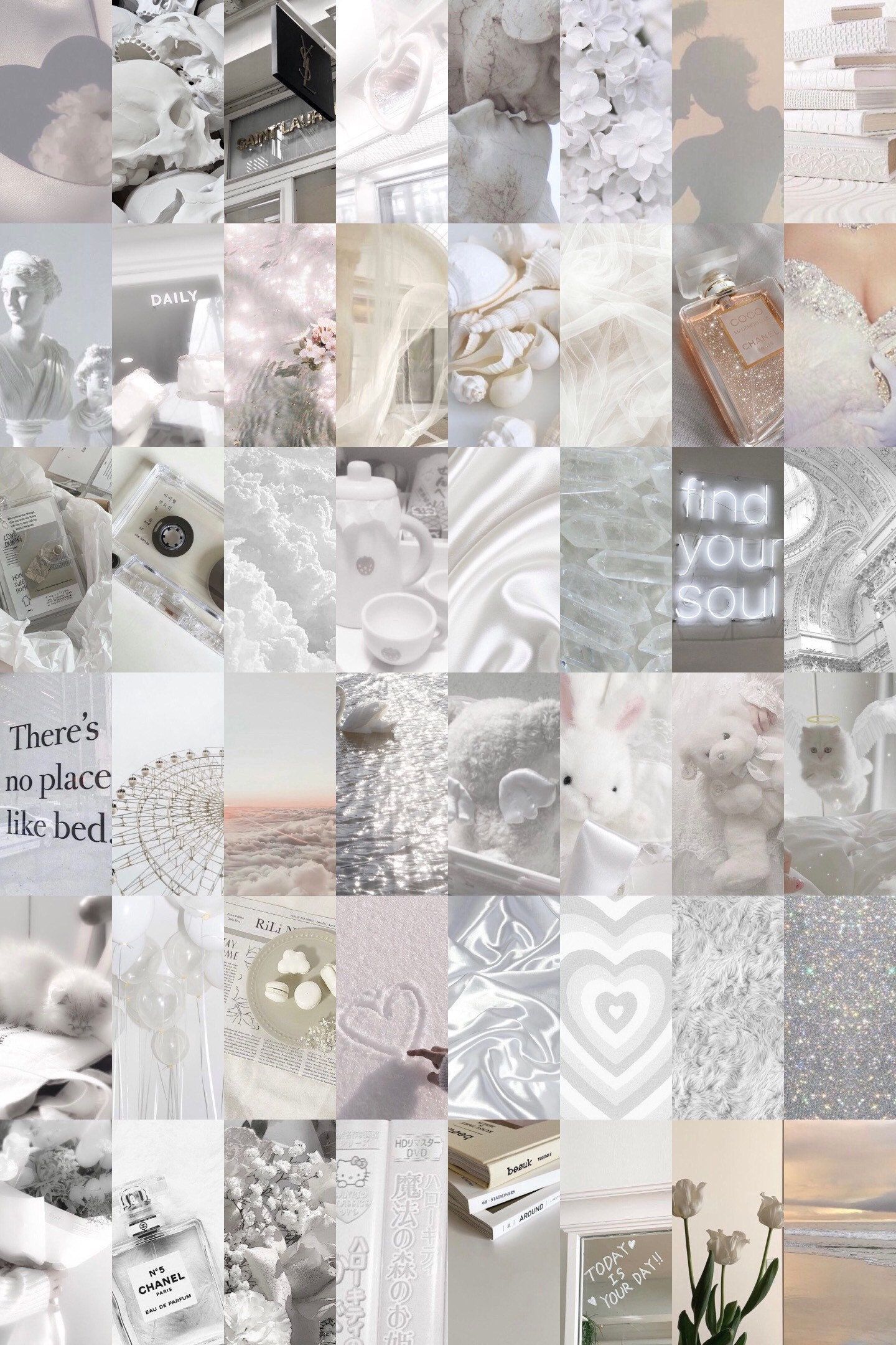 Soft White Aesthetic Collage Kit Luxury Aesthetic Coquette