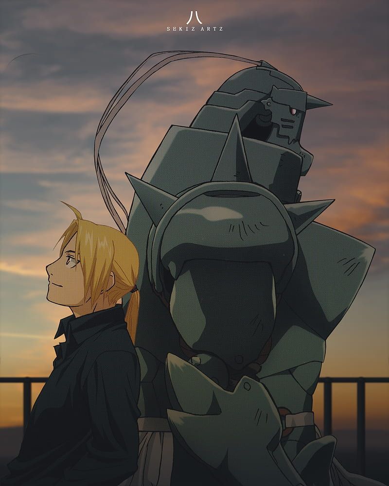 Edward x Alphonse, Sky, Anime, Anime, Fullmetal alchemist, Fullmtal alchemist, HD phone wallpaper