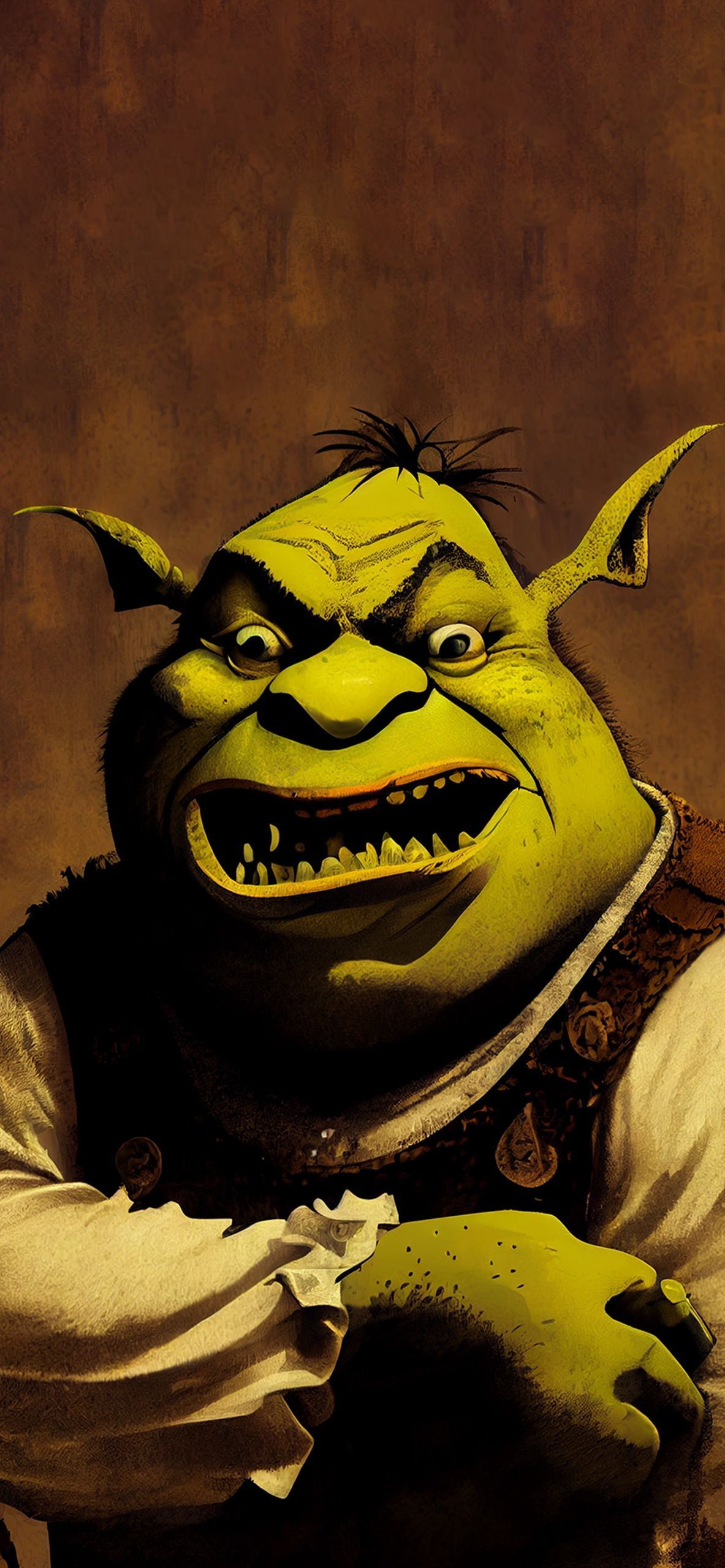 IPhone wallpaper with Shrek from the movie Shrek. - Shrek