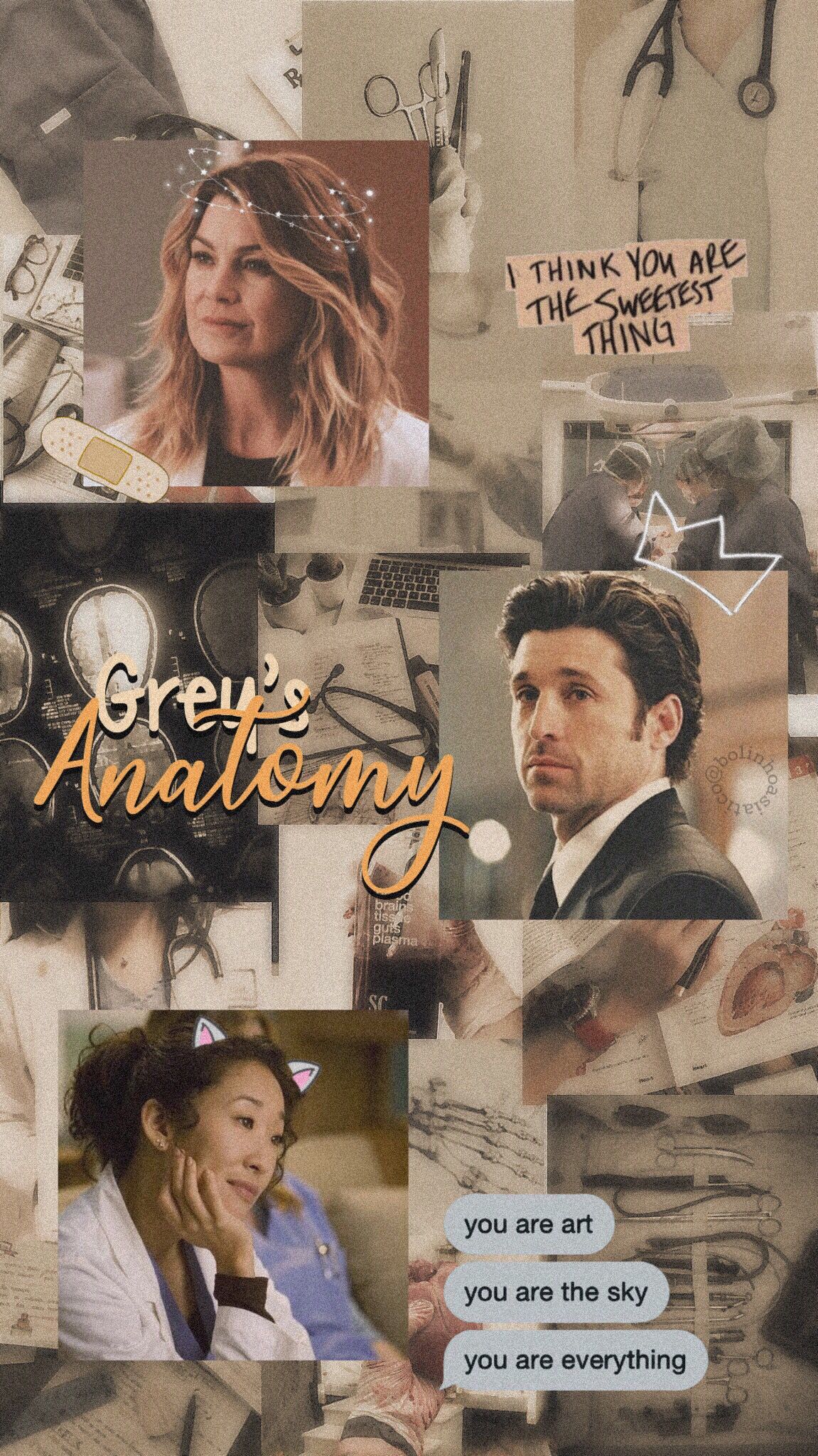 A collage of pictures with the words greys anatomy - Grey's Anatomy