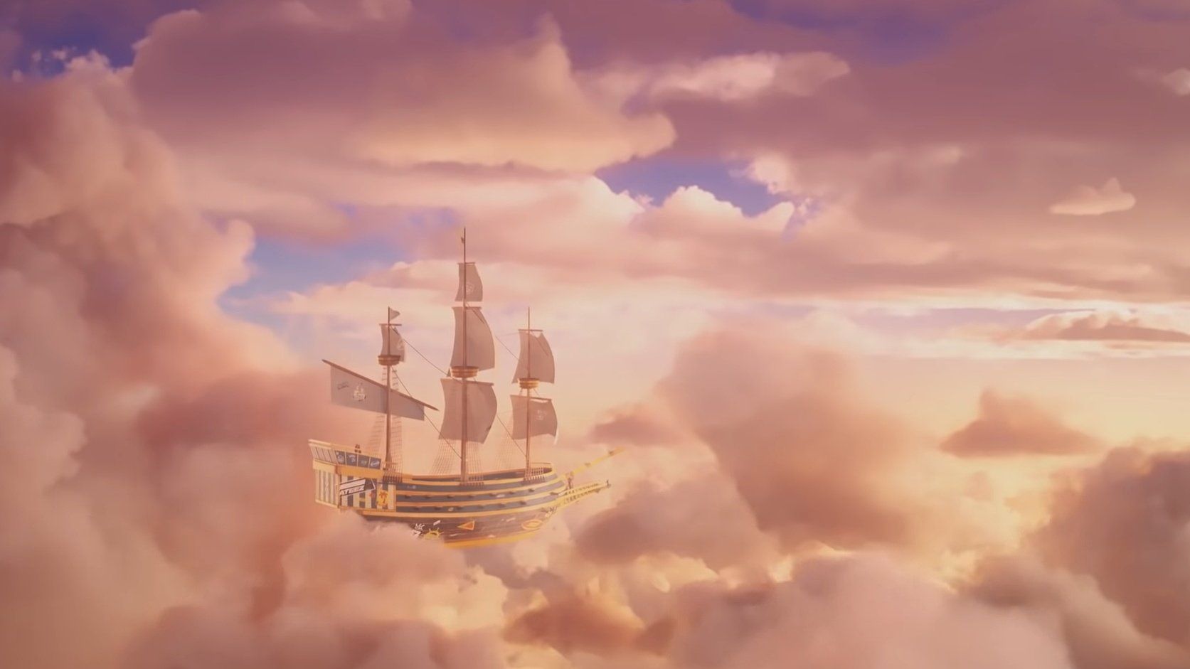 A ship sails through the clouds in the sky - Angelcore