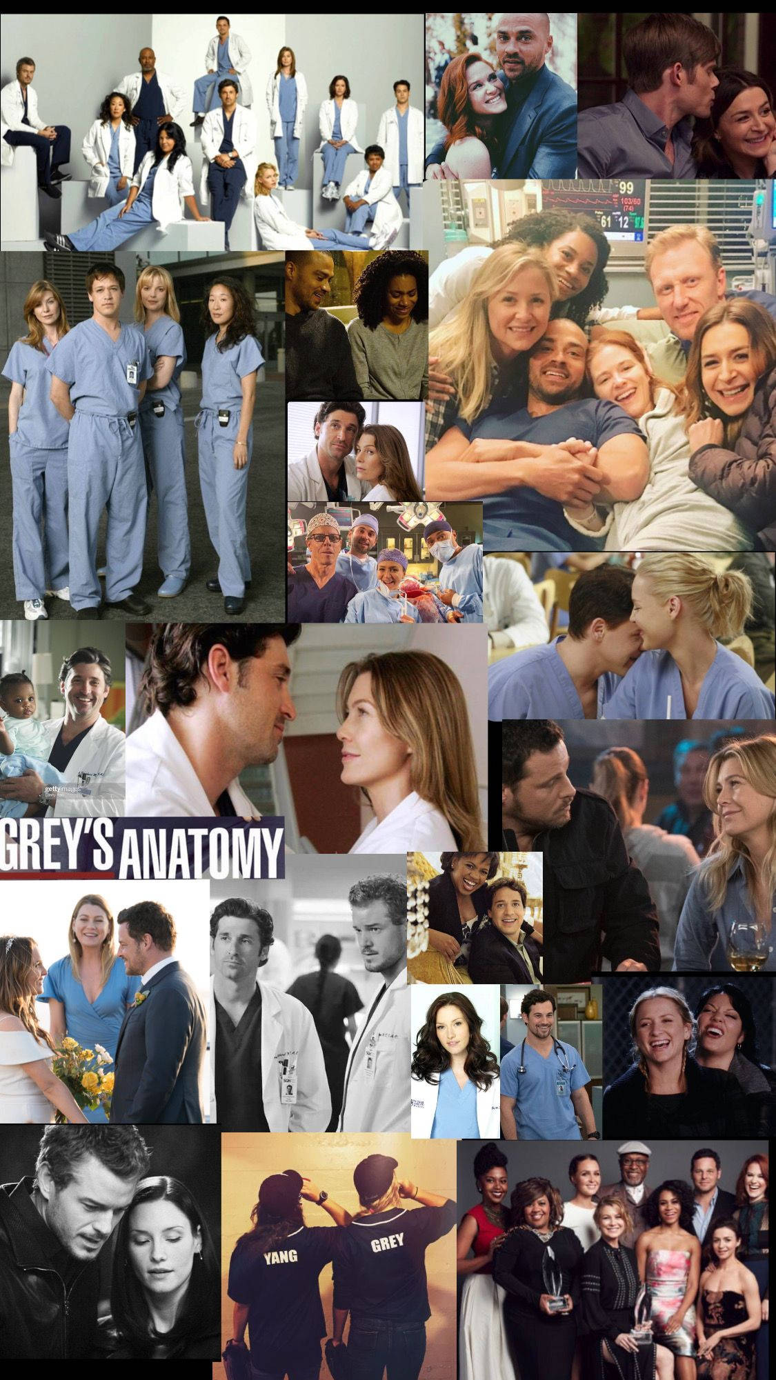 A collage of Greys Anatomy characters and scenes - Grey's Anatomy