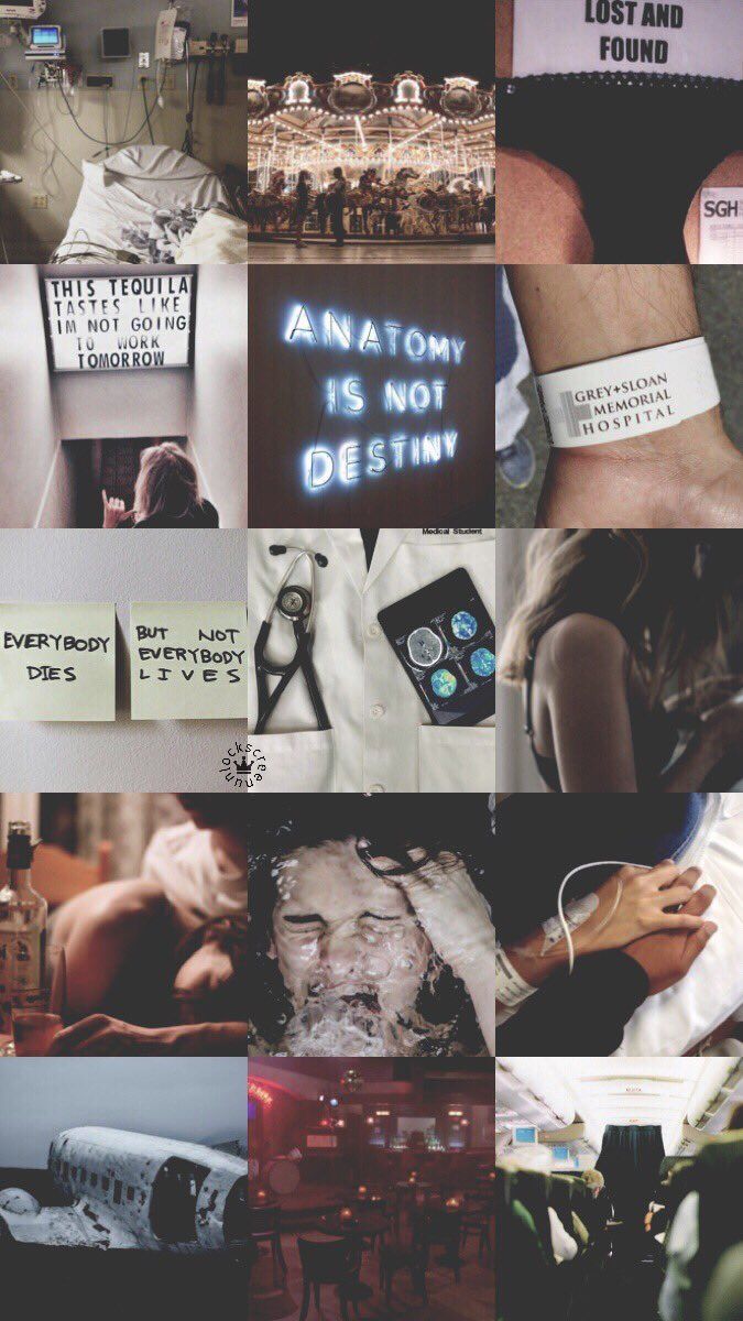 A collage of pictures with different captions - Grey's Anatomy