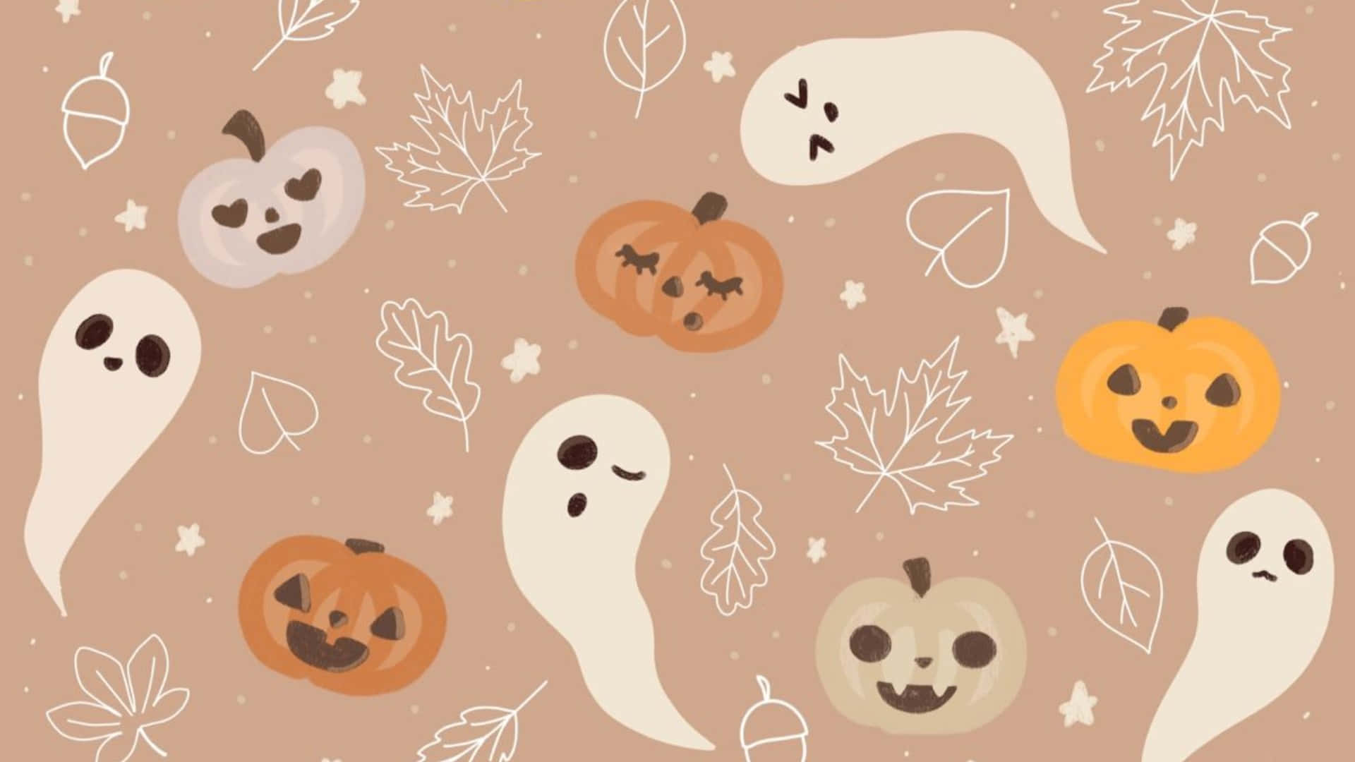 Download Aesthetic Halloween Background Cute Ghosts And Pumpkins Pattern