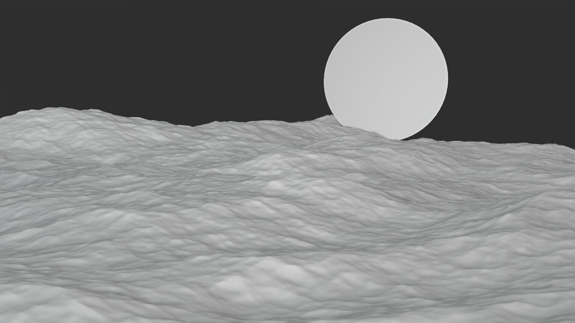 A 3D rendering of a planet with a white sphere for the sun - Lo fi