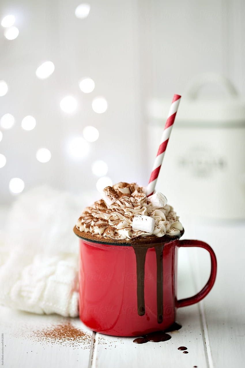 Traditional hot chocolate, marshmallow christmas HD phone wallpaper