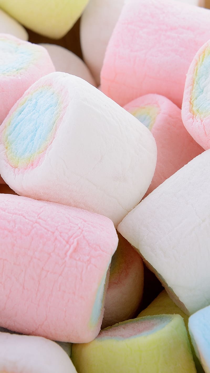 Cute Marshmallow, colored sweet soft, marshmallow, HD phone wallpaper