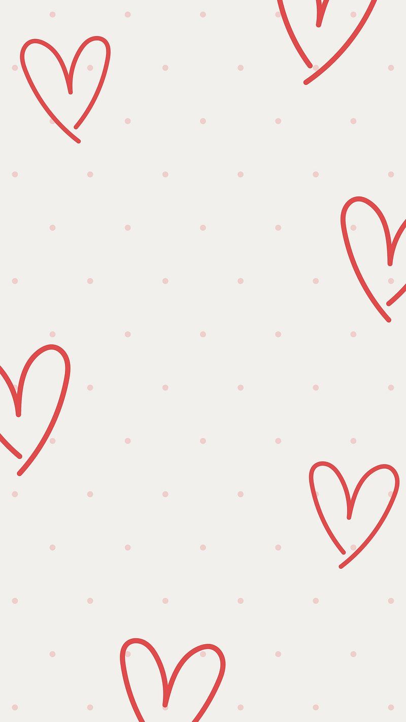 IPhone wallpaper with hearts and dots in red and pink. - Cute iPhone