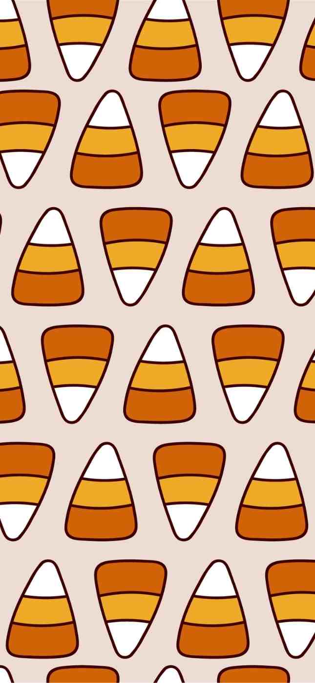 Candy corn, cute halloween backgrounds, on a beige background - Cute iPhone, candy