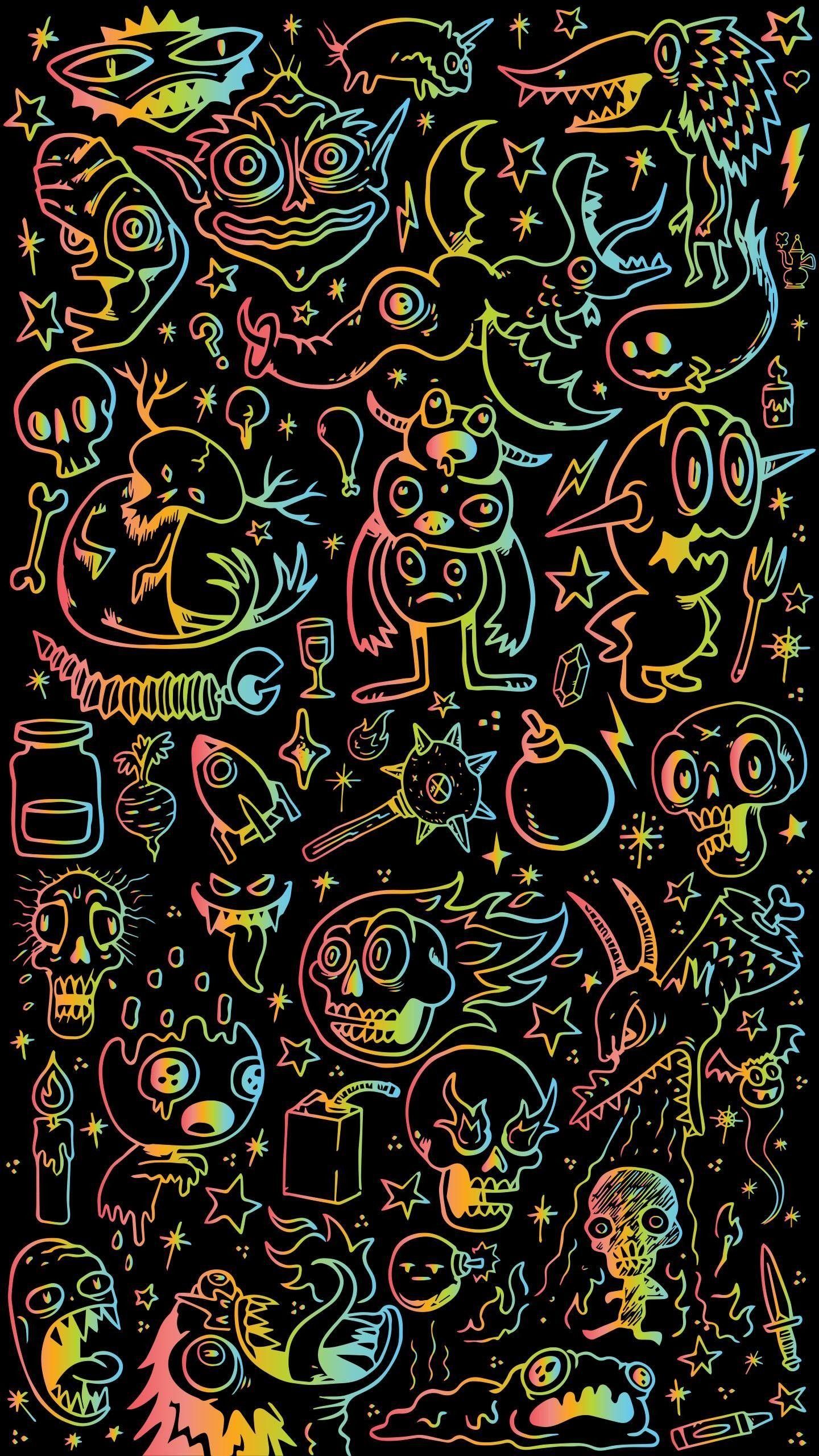 Doodle 4k iPhone Wallpaper