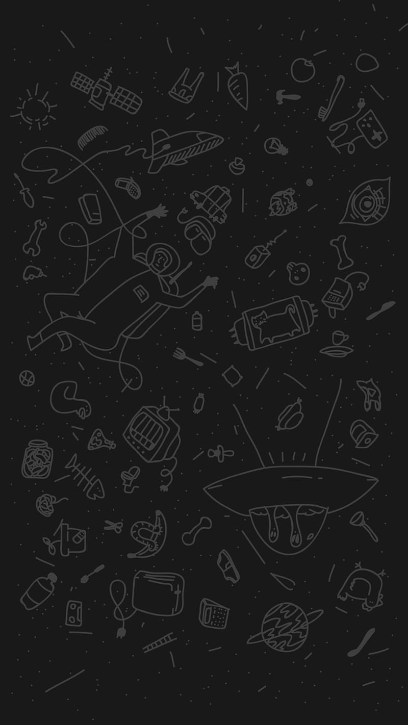 Cosmic Doodle, dark, doodles, HD phone wallpaper