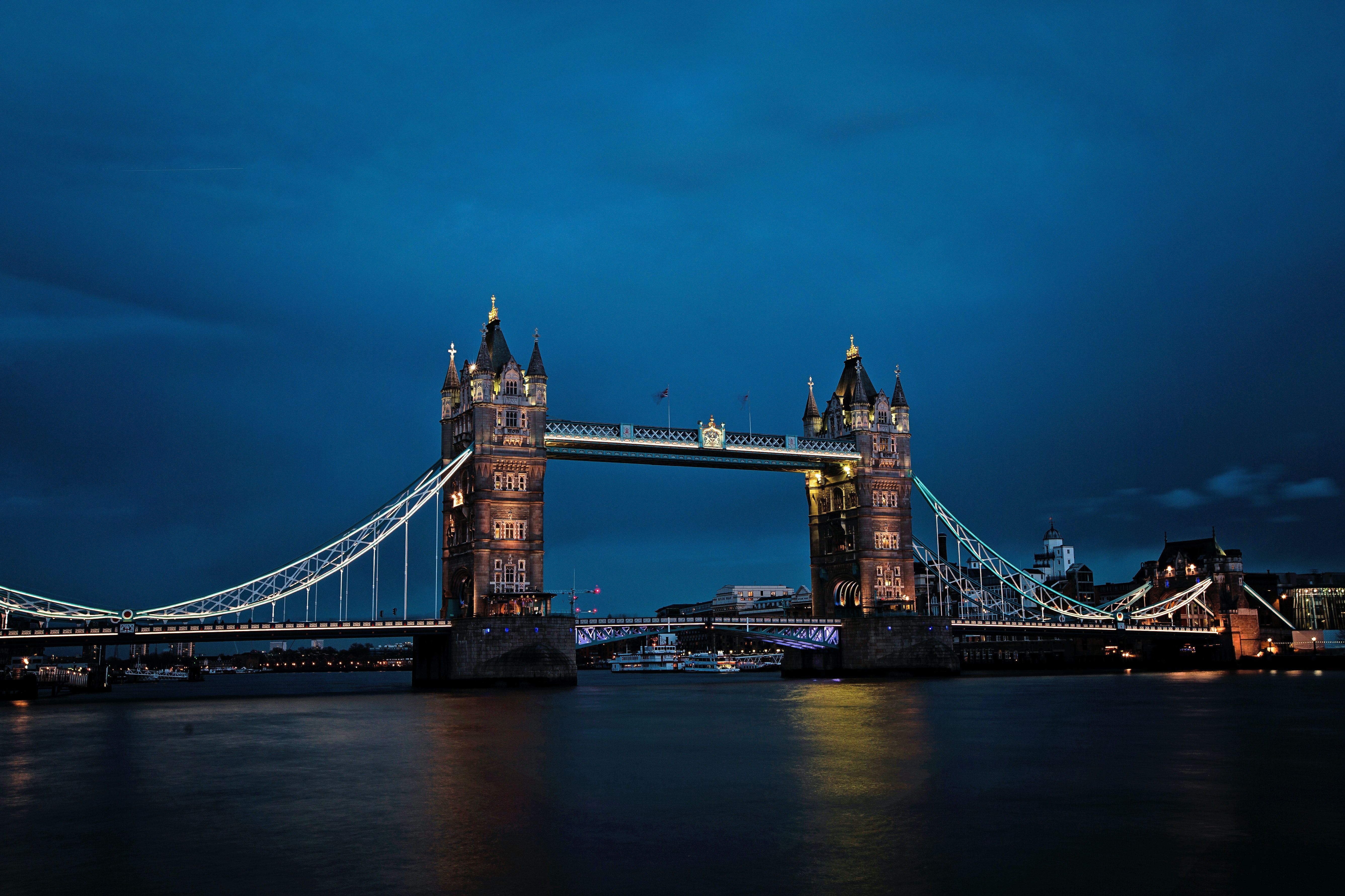 Tower Bridge at night, London, England. - London