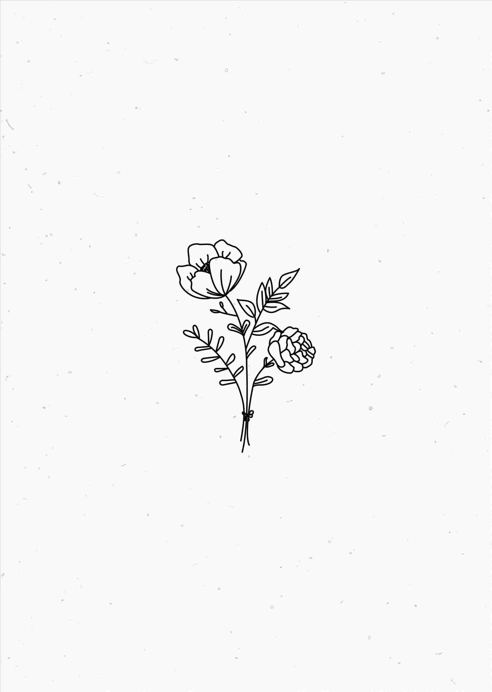 A black and white drawing of a flower - Doodles