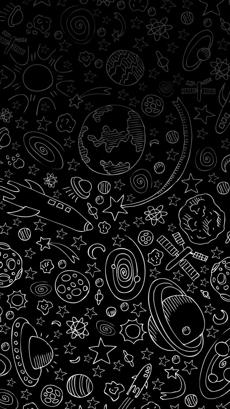 Space, doodle, HD phone wallpaper