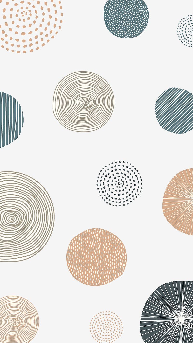 Abstract circles pattern in earth tones on a white background - Doodles, Earth