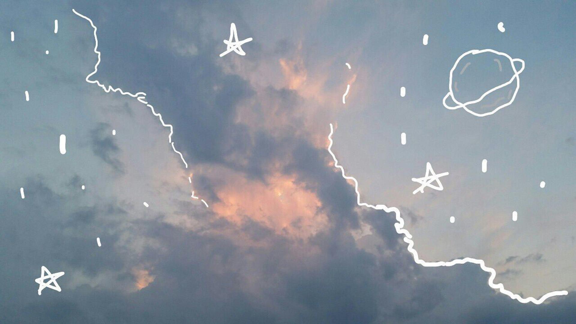 Soft muted blue sky and clouds. wallpaper [1920x1080]