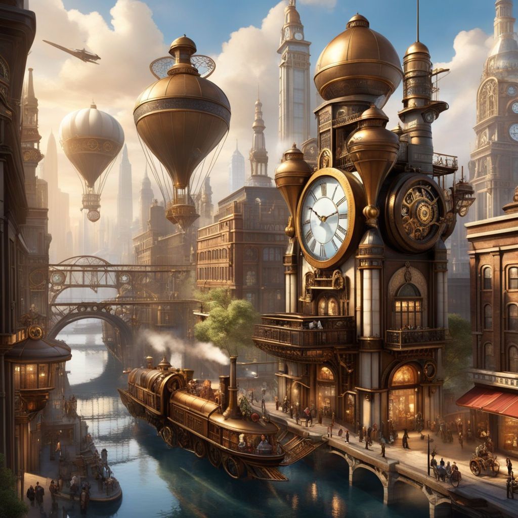 Steam punk village in the spirt realm