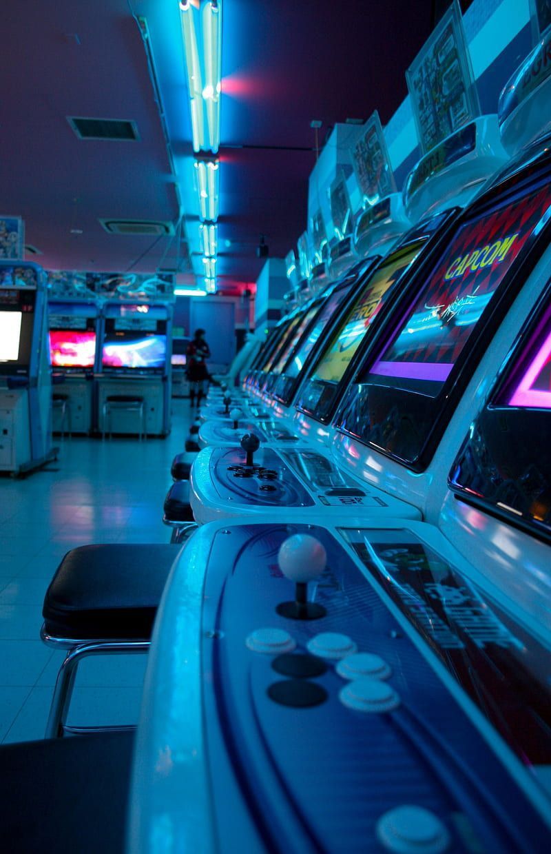Gaming room with arcade machines, HD wallpaper
