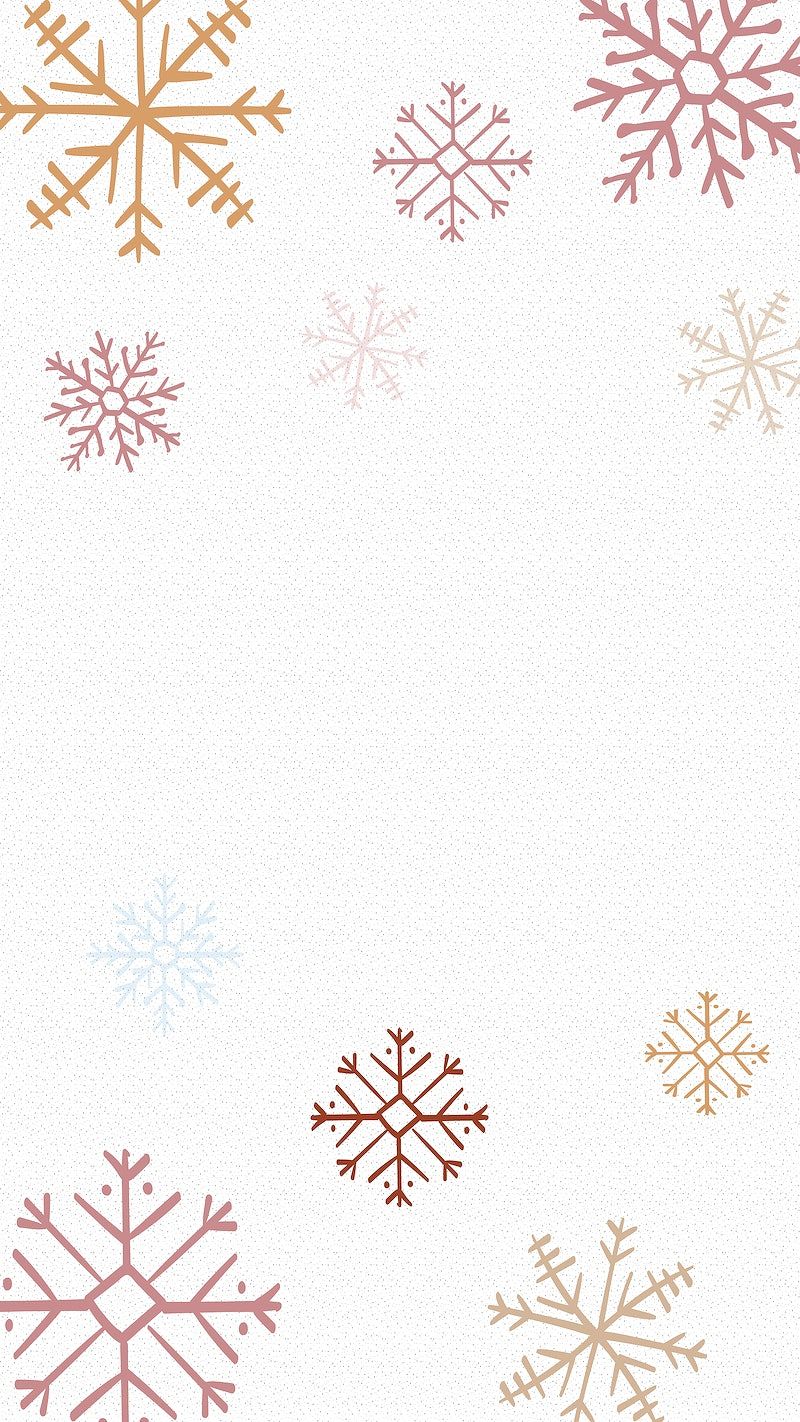 A white background with colorful snowflakes - Christmas iPhone